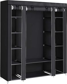 Canvas Folding Camping Wardrobe Extra Large 175 x 150 x 45 cm Gray