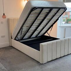 Luxury Upholstered Ottoman Bed with Padded Headboard  Youth & Adult Options