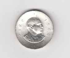 Ireland, Pearse 10/-, 1966, 83.3% silver coin, (no 387)