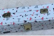 Retro White Squiggly cassette tape storage case