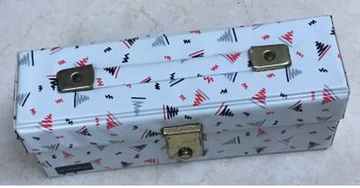 Retro White Squiggly cassette tape storage case