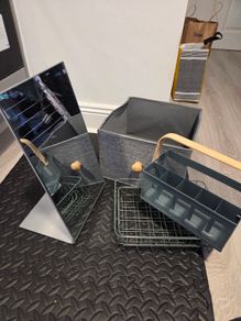 baskets and mirror