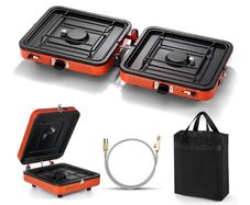 Portable 2 Burner Camping Stove, 4400w Camp Stove Lightweight Gas Stove for Camping Cooking Outdoor Backpacking and Picnic