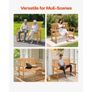 Outdoor Bench Patio Bench 128cm Weatherproof Plastic Natural Wood Color Image 5