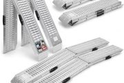 Folding Loading Ramps 180cm Heavy Duty Pair 400kg Capacity, Non-Slip Surface, Portable Foldable Design for Motorcycle, Mobility Scooters, Lawn Mower, Quad, and ATV