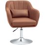 Lounge chair lumbar cushions height adjustable 360 swivel metal base brown Image 7
