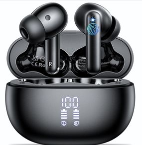 Wireless Earbuds, Bluetooth 5.3 Headphones in Ear with HiFi Stereo Deep Bass & 4 ENC Mic-A68PRO Black