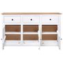 Sideboard White 135x40x80 cm Solid Pinewood Panama Range Image 2