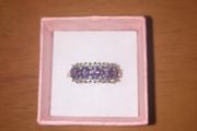 9C Yellow Gold Diamond and Amythest Dress Ring