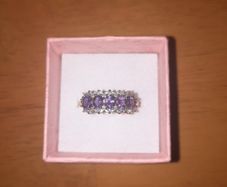 9C Yellow Gold Diamond and Amythest Dress Ring