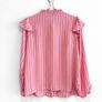 Pre Owned Dunnes Stores Pink Striped Ruffle Blouse Image 4