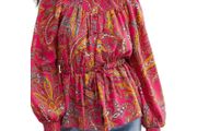 Cameo Rose pink paisley high neck blouse. Size UK12