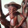 Hand carved wooden Balinese sculpture Fisherman Image 4