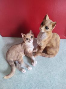 SET OF 2 Orange Cat Sitting.