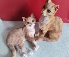 SET OF 2 Orange Cat Sitting.