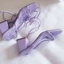 Block Heel Lace Up Lilac Sandal - Size 3 Image 7
