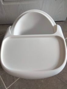 White baby floor seat with tray