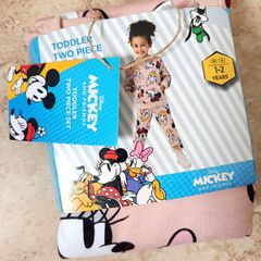 Toddler Two Piece Set Pink 1-2 Years Regular Fit Minnie Mouse Daisy Duck Disney Aldi New