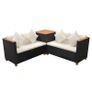 4 Piece Garden Lounge Set with Cushions Poly Rattan Black Image 2