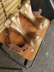 A pair of orignal cast iron bath tub claws