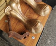 A pair of orignal cast iron bath tub claws