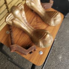 A pair of orignal cast iron bath tub claws