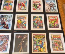 Set of 12 Framed Marvel Comic Pictures