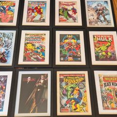 Set of 12 Framed Marvel Comic Pictures
