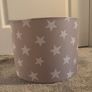 A lovely star print drum lampshade in excellent condition - perfect for kids' bedroom. Neutral grey shade. Fun and stylish! Image 5