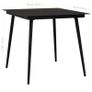 Garden Dining Table Black 80x80x74 cm Steel and Glass Image 4