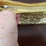Ladies Gold Sequin Beaded Evening Wedding Bag Image 7