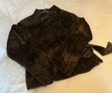 Genuine Y2K Principles Dark brown faux fur jacket with tie belt from Principals 8