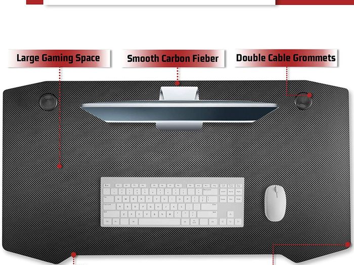 _Large Gaming Table Table Desk for PC Computer Ergonomic Gaming Desk Carbon Fiber Gamer Table 120 x 60 cm