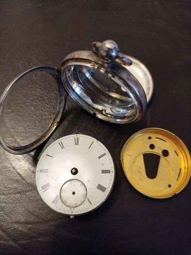 Antique 1877 Sterling Silver English Lever Pocket Watch - Matching Numbers - Restoration Project