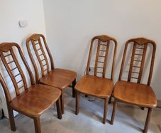 Six quality Hardwood Dining Chairs.
