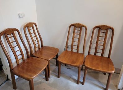 Six quality Hardwood Dining Chairs.