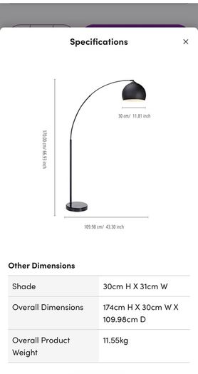 Designer arc floor lamp