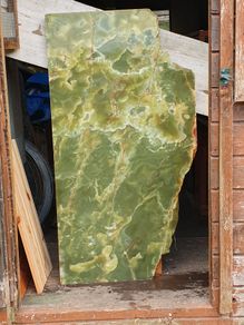 Rare Brazilian Polished Onyx Slab - Thick 124.5 cm x 66 cm Natural Stone with Deep Figuring