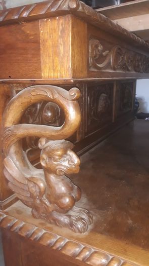 Hand-carved set of wooden furniture