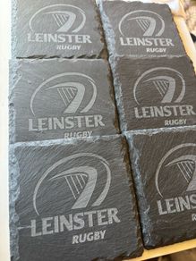 leinster rugby slate coasters