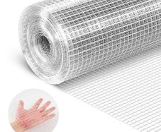 Hardware Cloth, 12.7 mm 1 x 20 m 0.8 mm Diameter Chicken Wire Fence, Hot-Dip Galvanized After Welding Metal Wire Mesh Roll, Garden Plant Welded Fencing Roll, Supports Poultry Netting Cage Fence