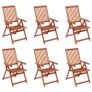Folding Garden Chairs 6 pcs Solid Acacia Wood Image 5