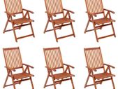 Folding Garden Chairs 6 pcs Solid Acacia Wood