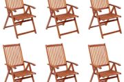 Folding Garden Chairs 6 pcs Solid Acacia Wood