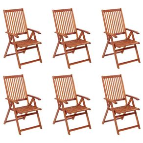Folding Garden Chairs 6 pcs Solid Acacia Wood