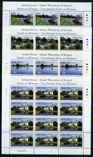 2006 Ireland Inland Waterways Commemorative Stamp Sheetlet Plate 1A1A1A1A Mint Never Hinged (MNH)