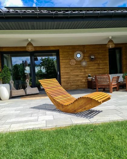 Rocking Sun Lounger Acacia Wood