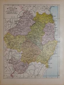 County Wicklow 1905 Antique Map