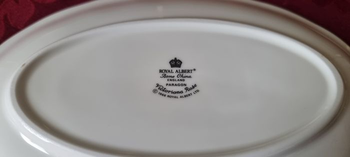 3 Piece Royal Albert Victoriana Rose Bone China Gold Gilt Gravy Boat, Gravy Boat Saucer And Square Dip Dish Set Made In England