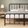 Double Bed Frame with Headboard - 4ft6 (135 x 190 cm) - 14'' Height - Metal Bed Base with Footboard - Steel Slat Support - Easy Assembly - Black Image 3